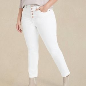 NWT Banana Republic white button fly high rise slim ankle jeans